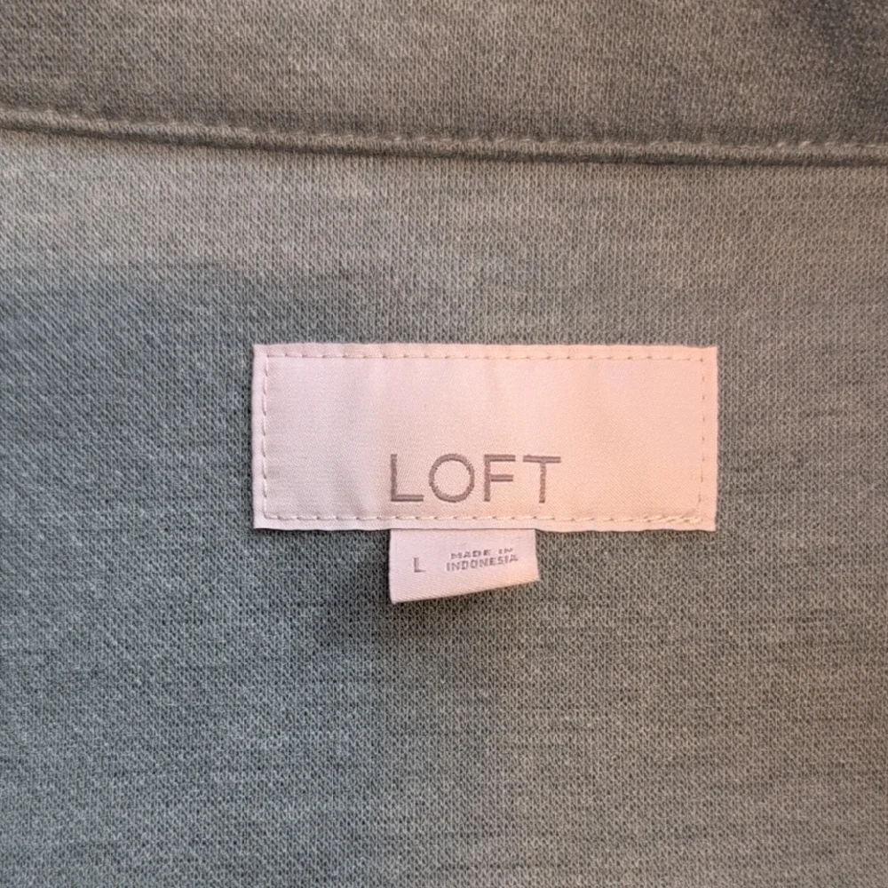 LOFT Brushed Shirt Jacket in Sage - Picture 3 of 5